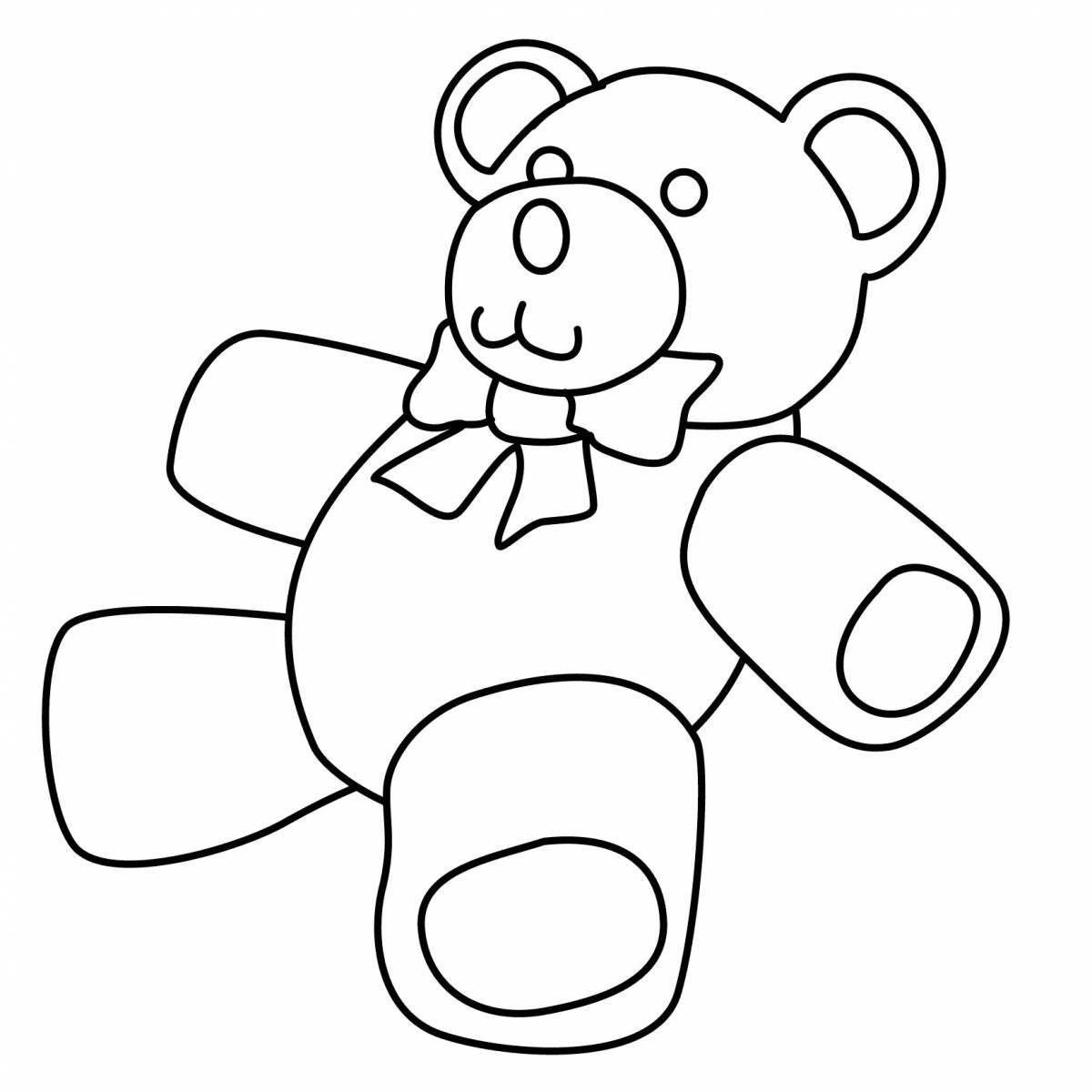 Playful teddy bear coloring page for kids