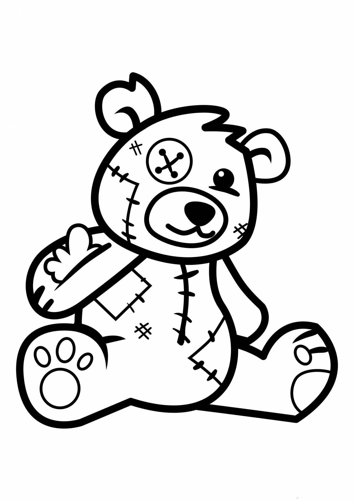 Joyful teddy bear coloring book for kids