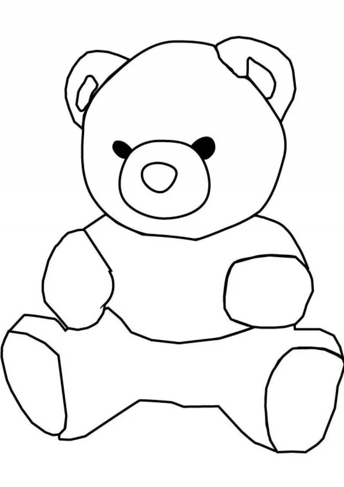 Children's coloring teddy bear