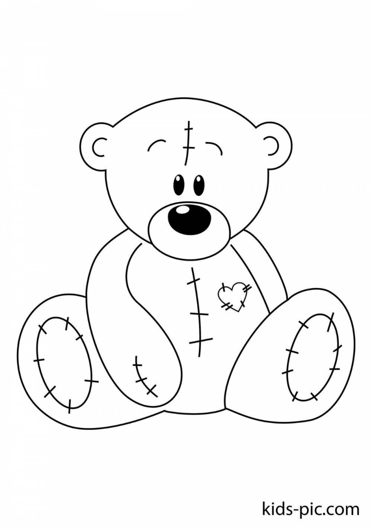 Colorful teddy bear coloring book for kids