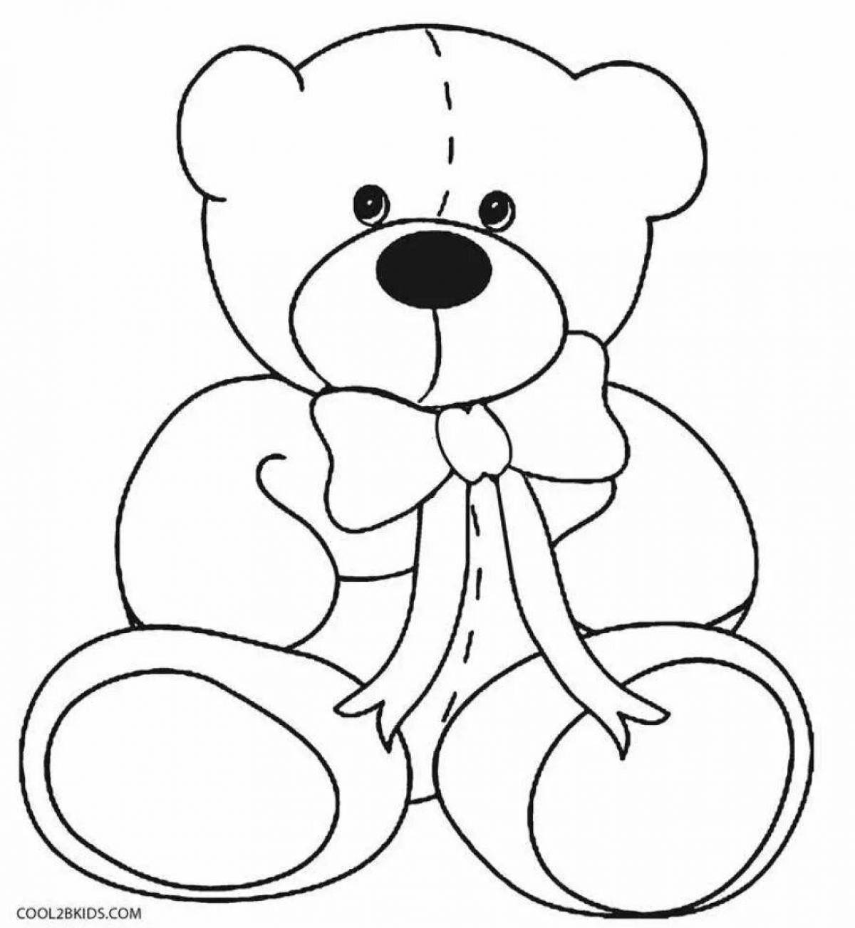 Fun teddy bear coloring for kids