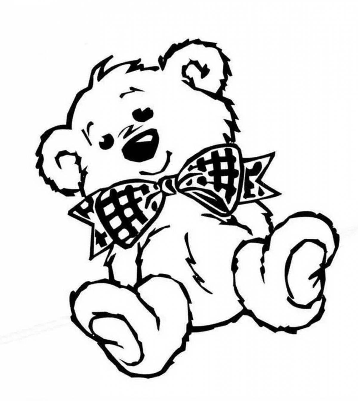 Adorable teddy bear coloring book for kids