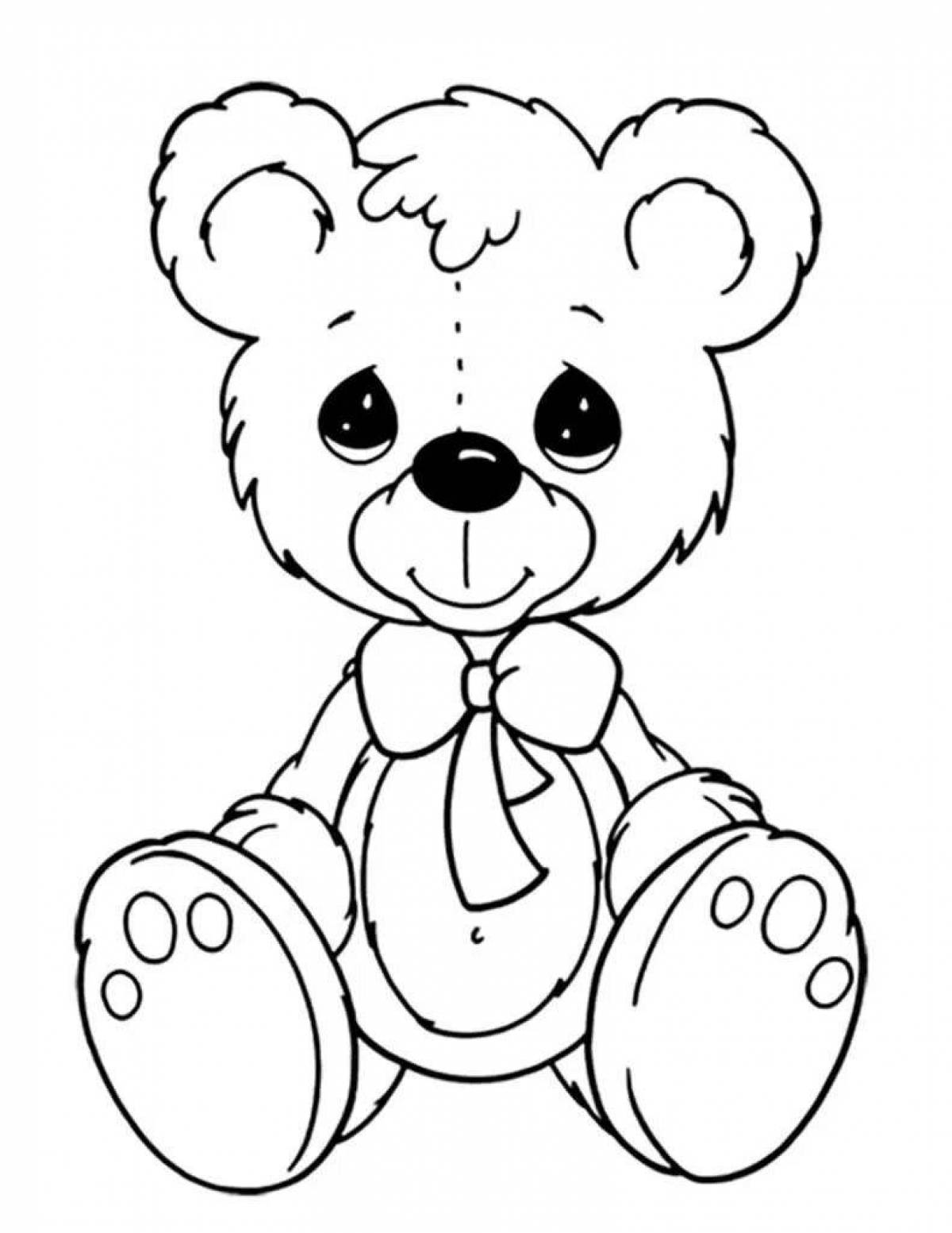 Glowing teddy bear coloring book for kids