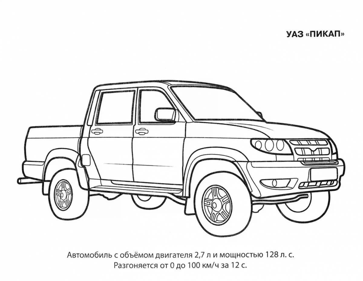 Colorful coloring UAZ for children