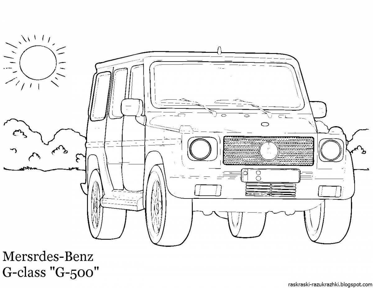 Funny UAZ coloring book for kids