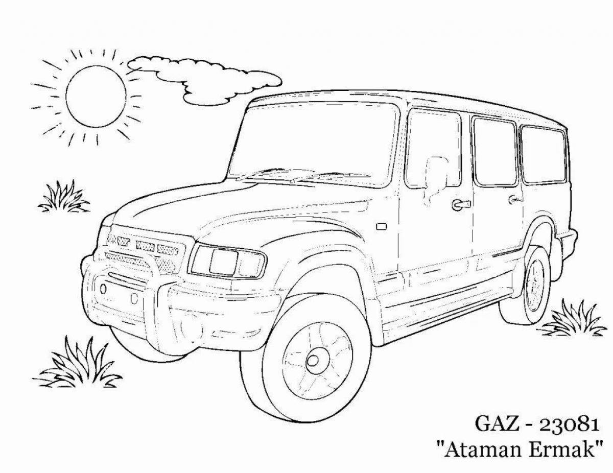 Amazing UAZ coloring pages for the little ones
