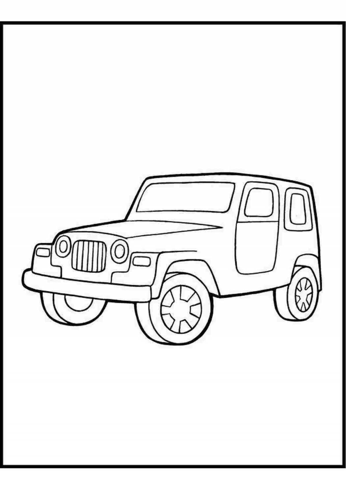 Exquisite UAZ coloring book for kids