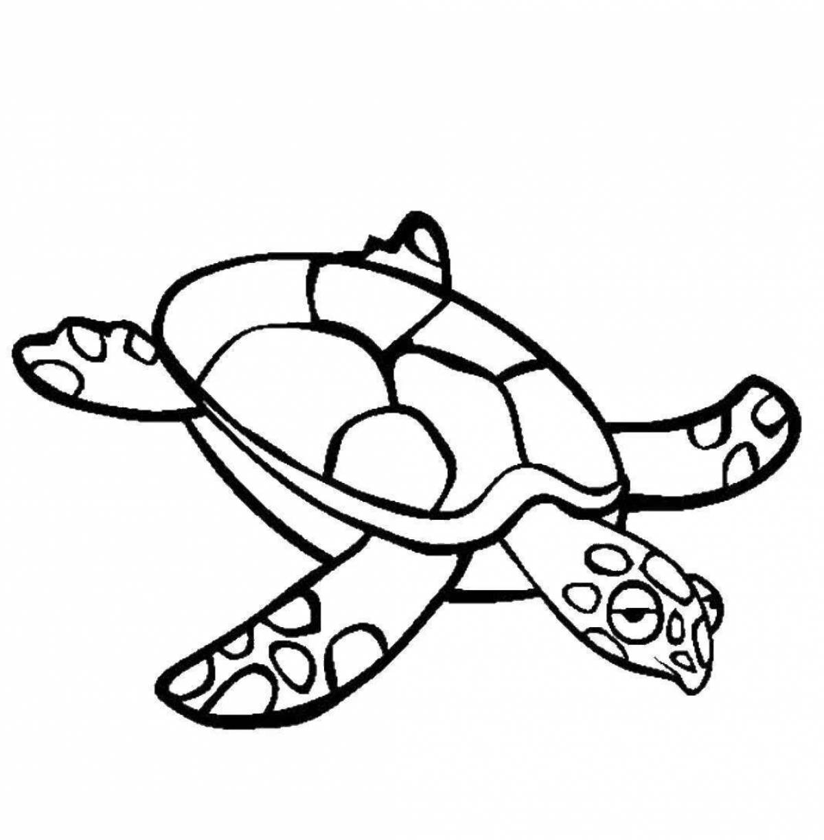 Веселая морская черепаха раскраска для детей