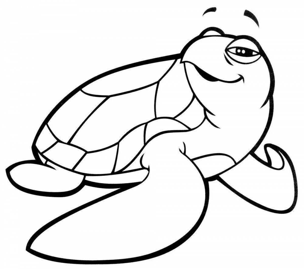 Радостная морская черепаха раскраски для детей
