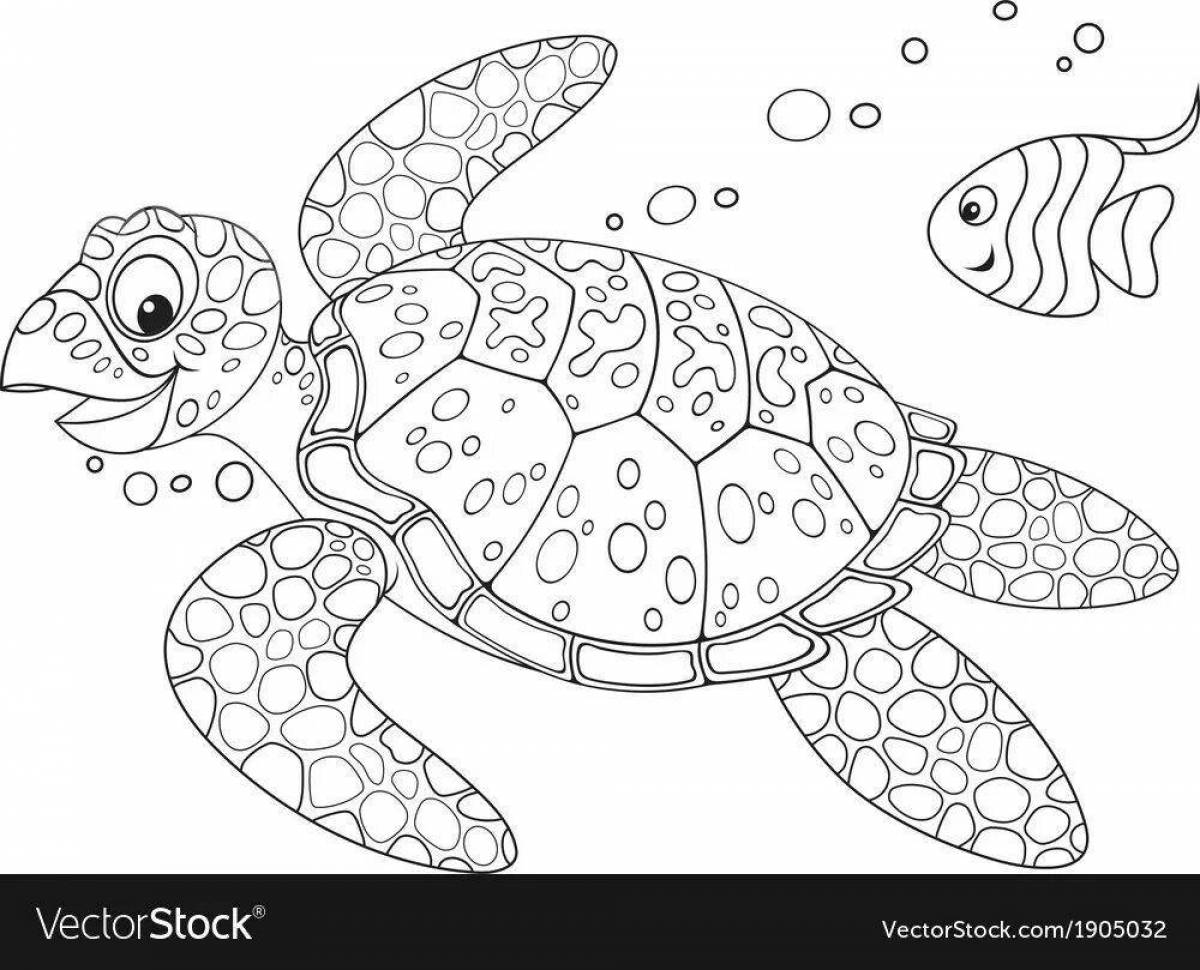 Великолепная морская черепаха раскраска для детей