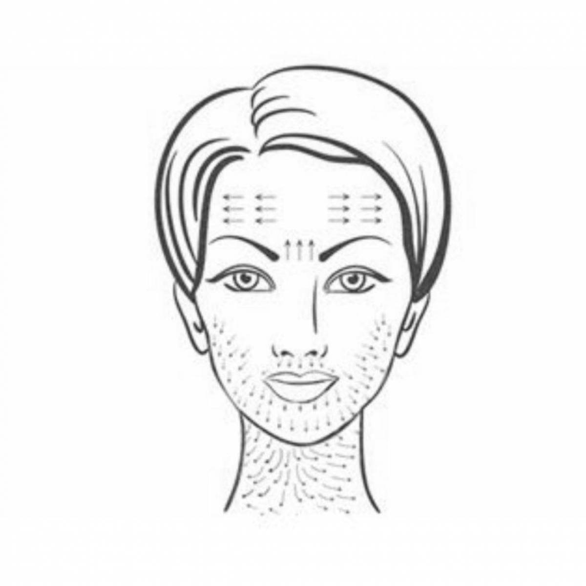 Элегантный макияж лица женщины раскраски страницы