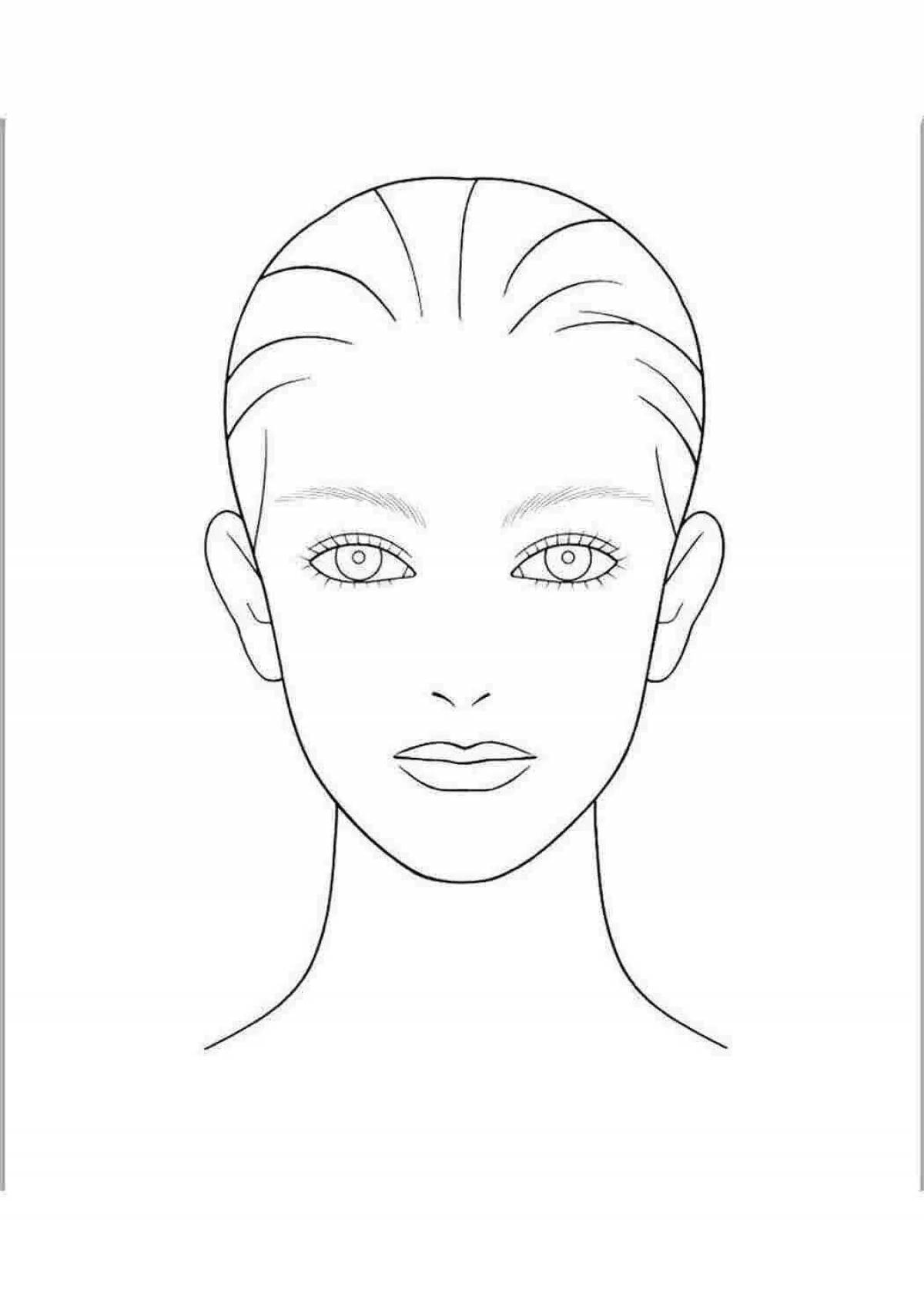 Изысканный макияж женское лицо раскраски страница