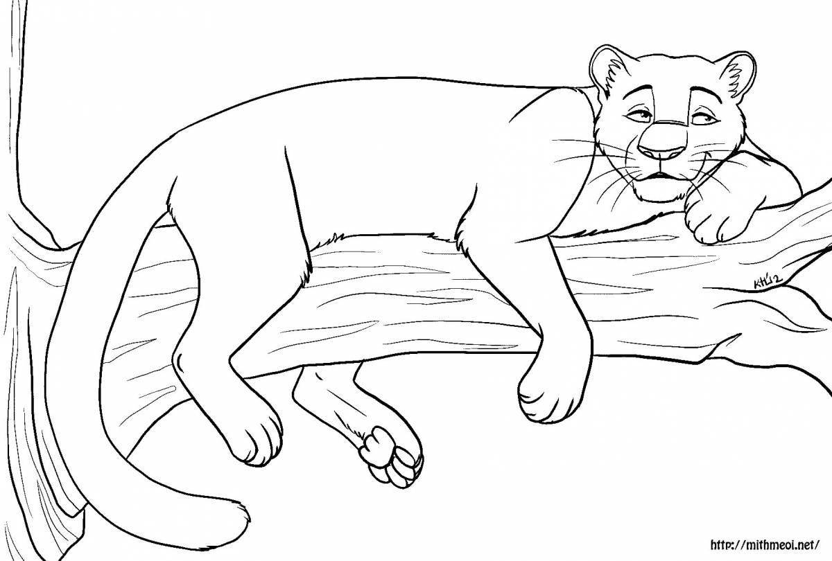 Creative puma coloring for kids