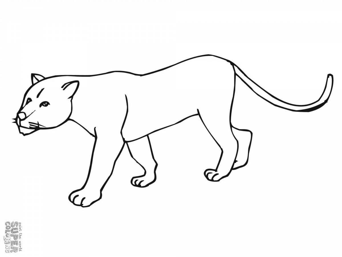 Outstanding cougar coloring page for kids