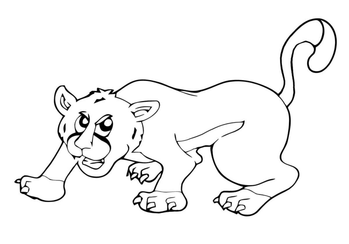 Great puma coloring book for kids