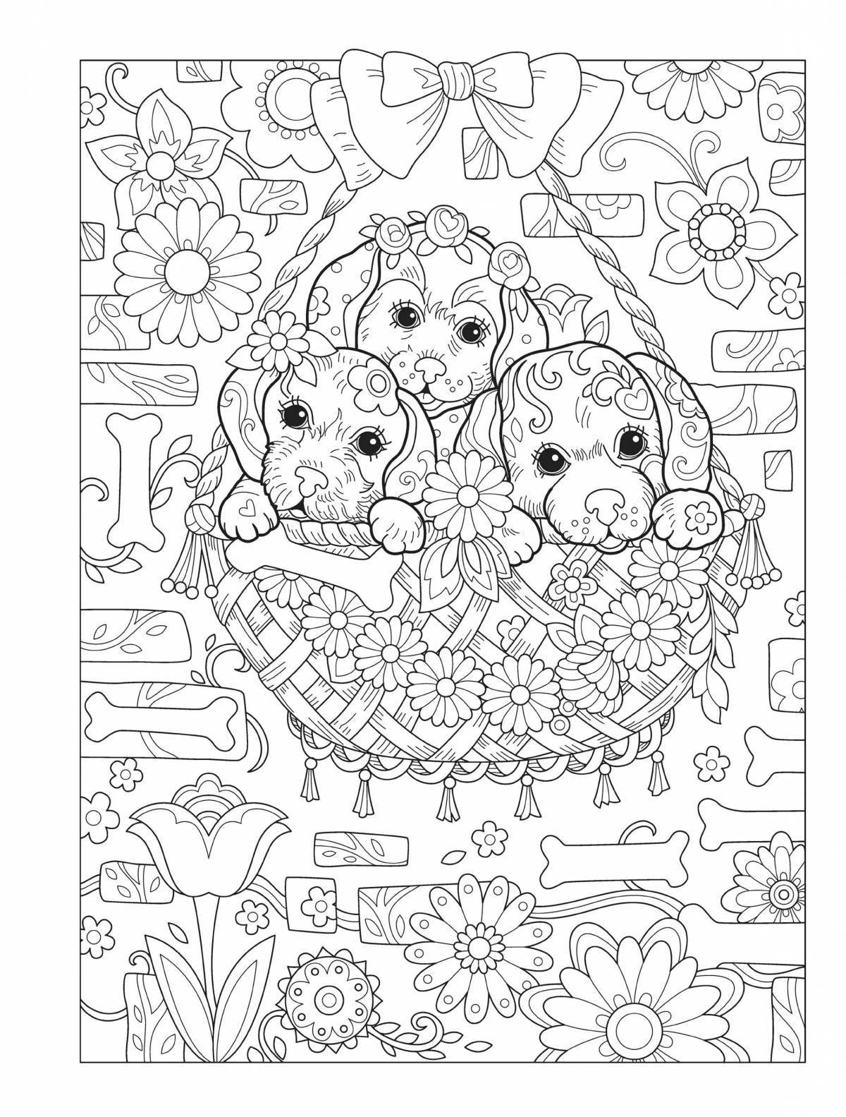 Joyful anti-stress coloring book for children 8 years old