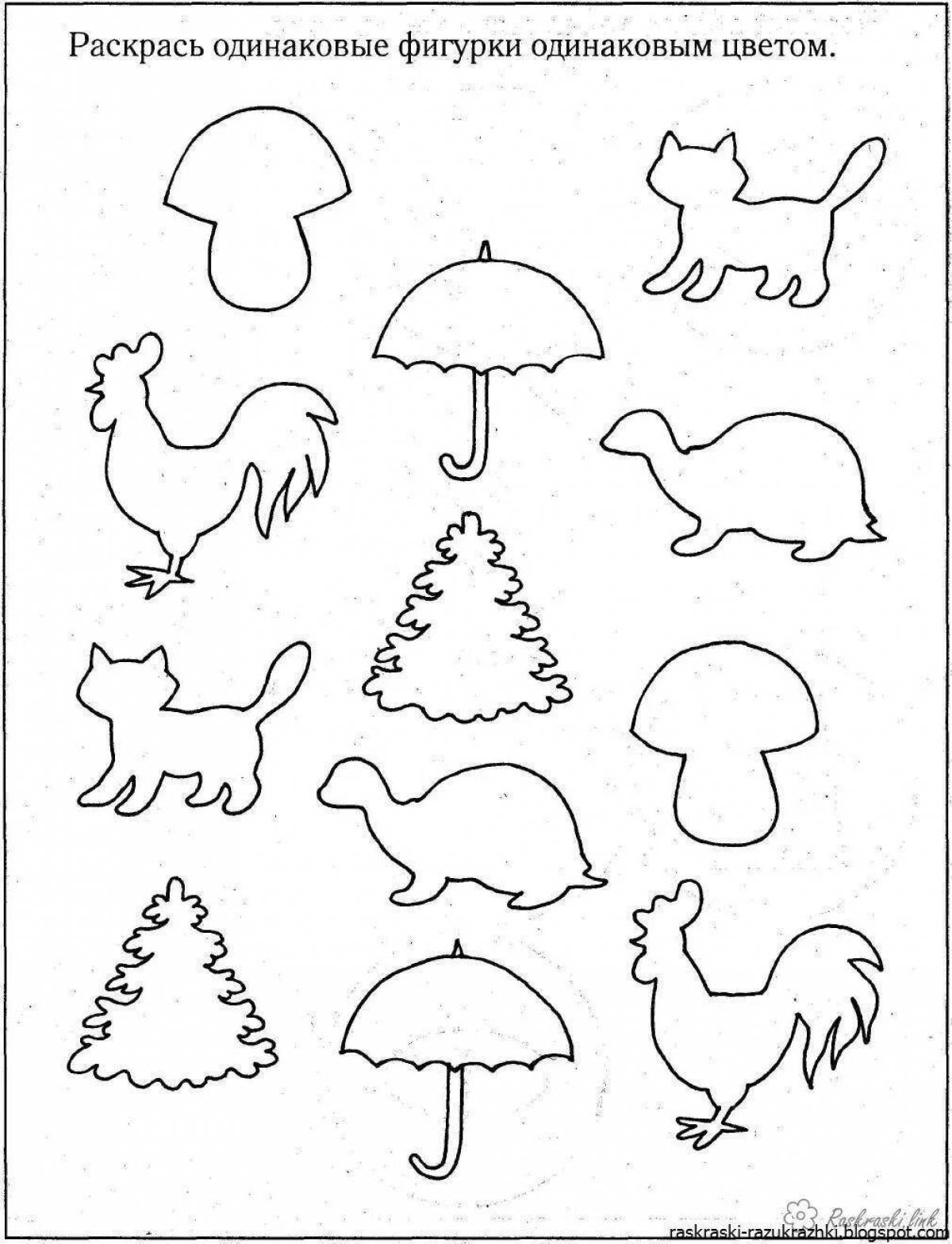 Stimulating coloring pages for 3-4 year olds