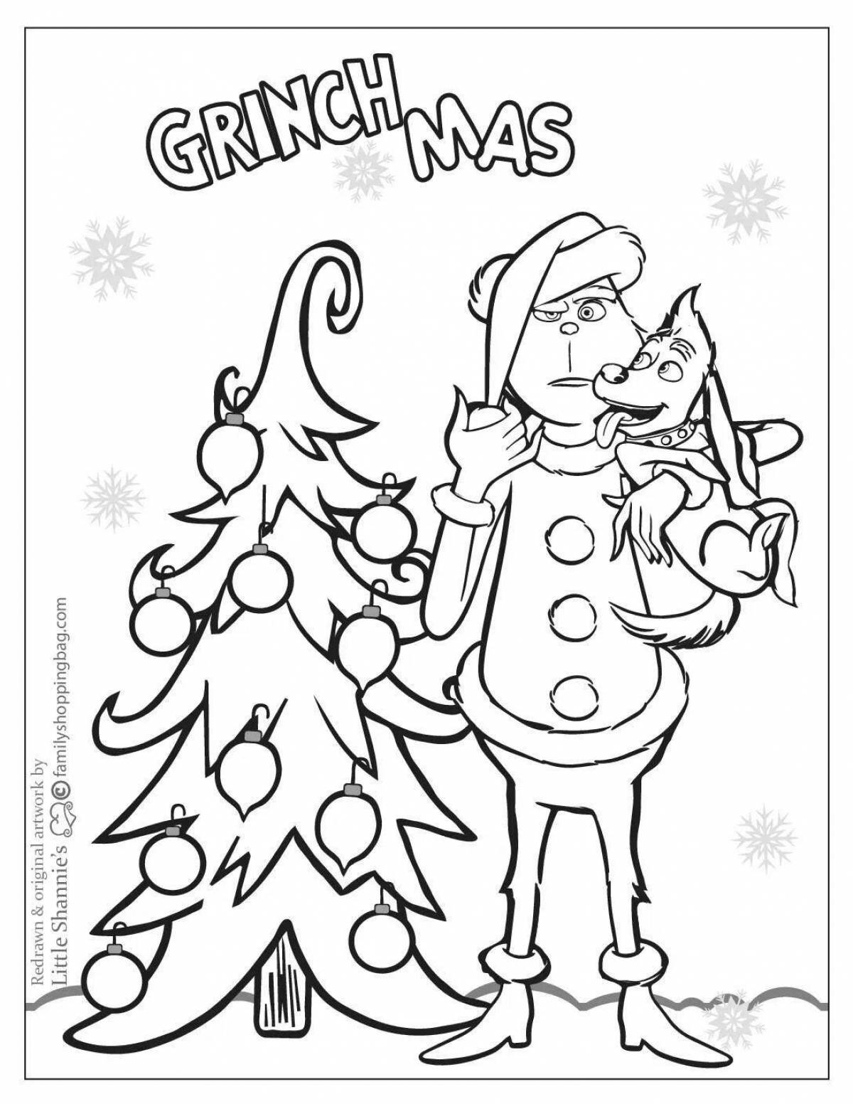 Cute grinch coloring for kids