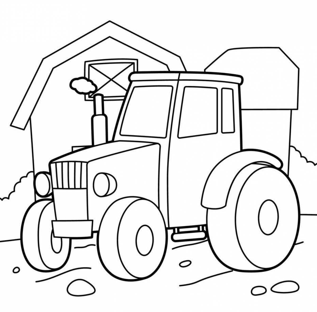 Exciting tractor with trailer coloring book