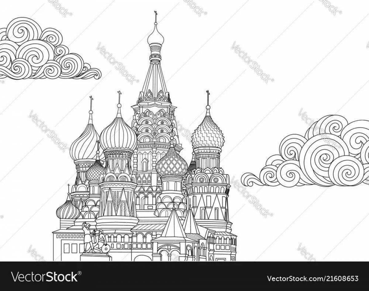 Coloring page of St. Basil's Cathedral