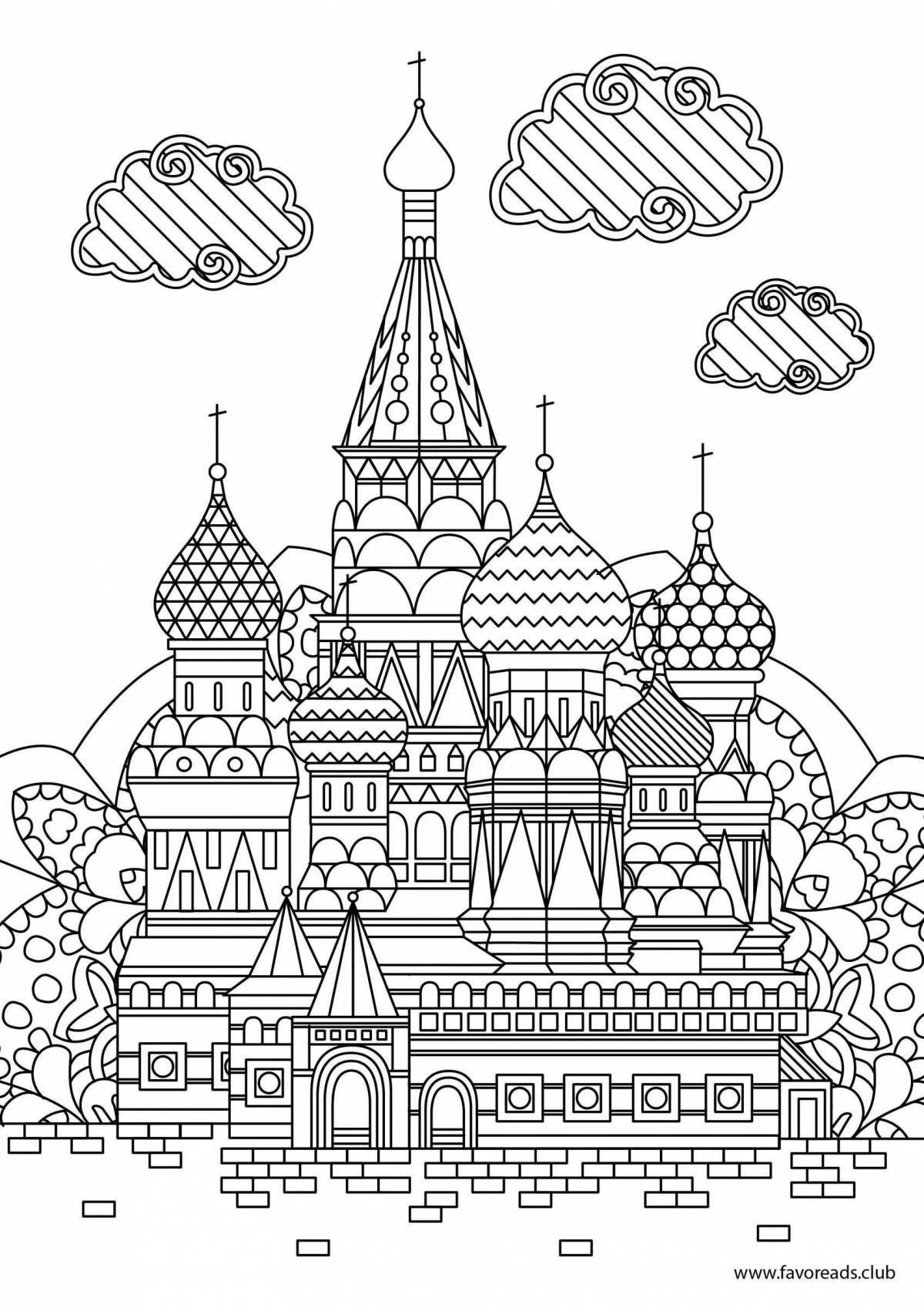 Контур храма Василия Блаженного для разрисовки