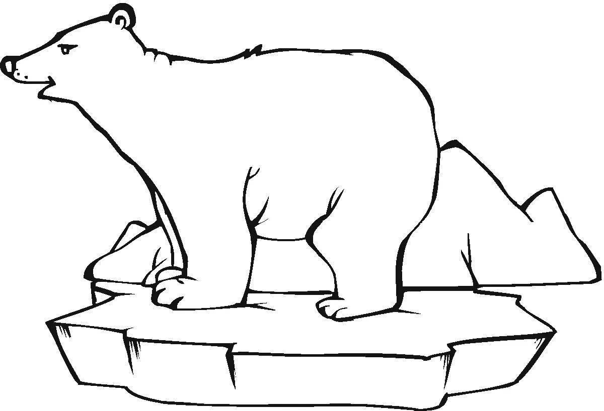 Cheerful polar bear coloring for preschoolers