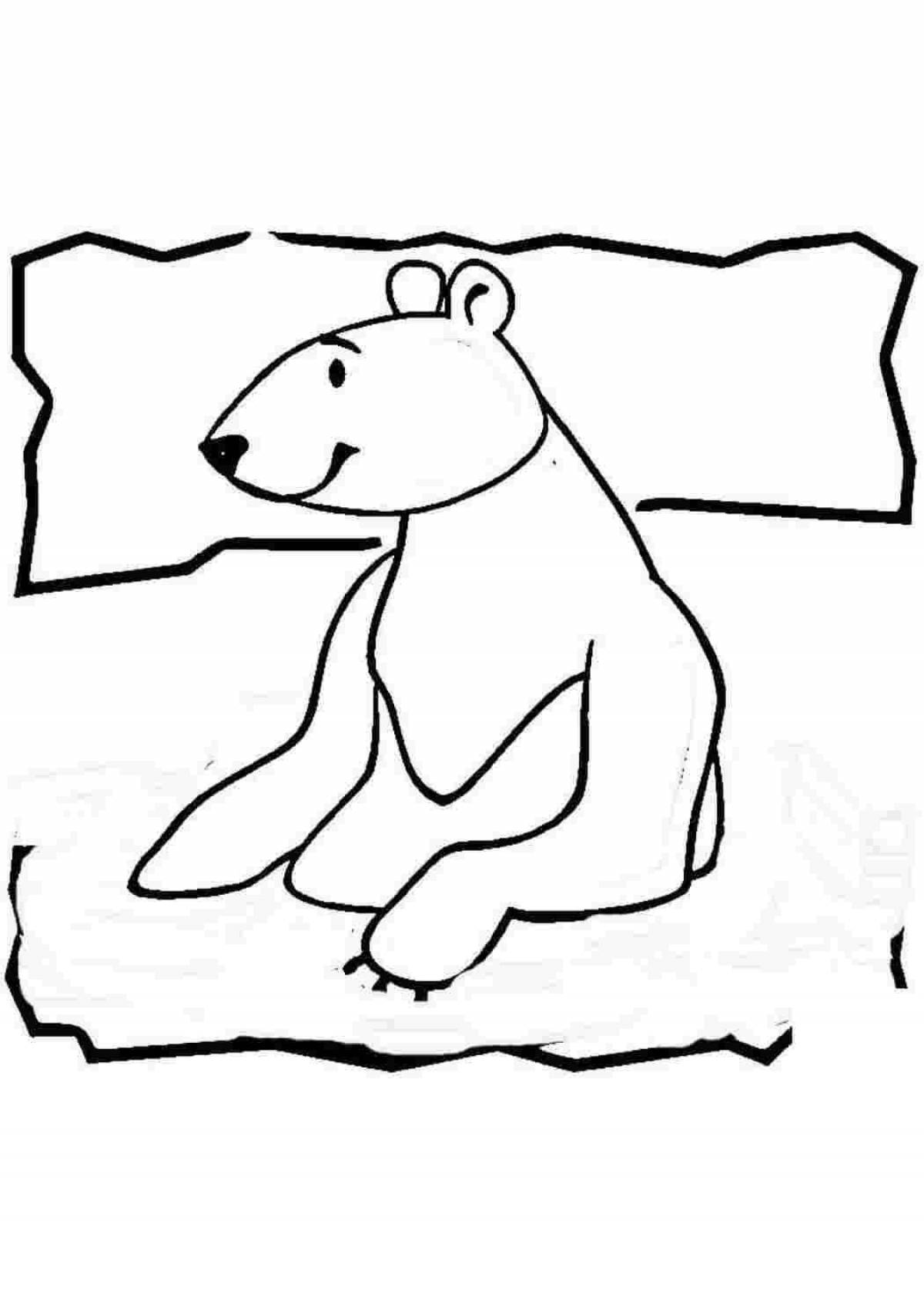 Coloring book magical polar bear for preschoolers