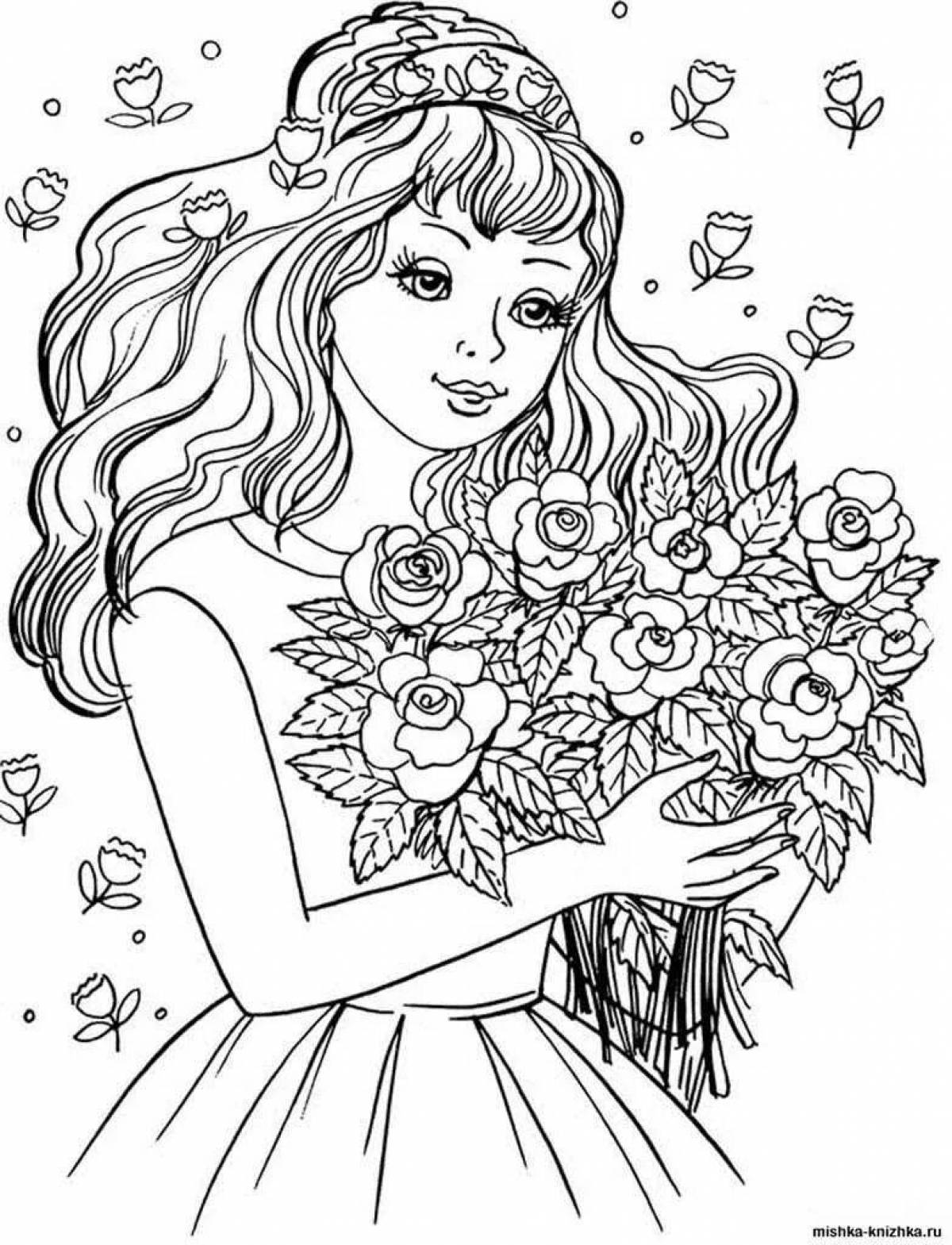 Charming coloring book for girls 7 years old