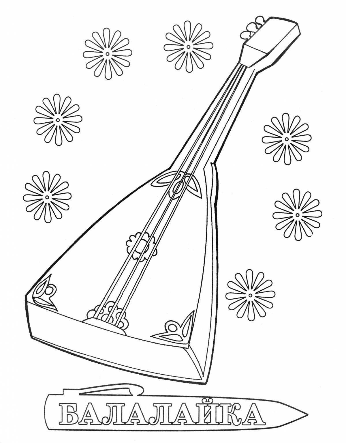 Coloring for bright folk musical instruments