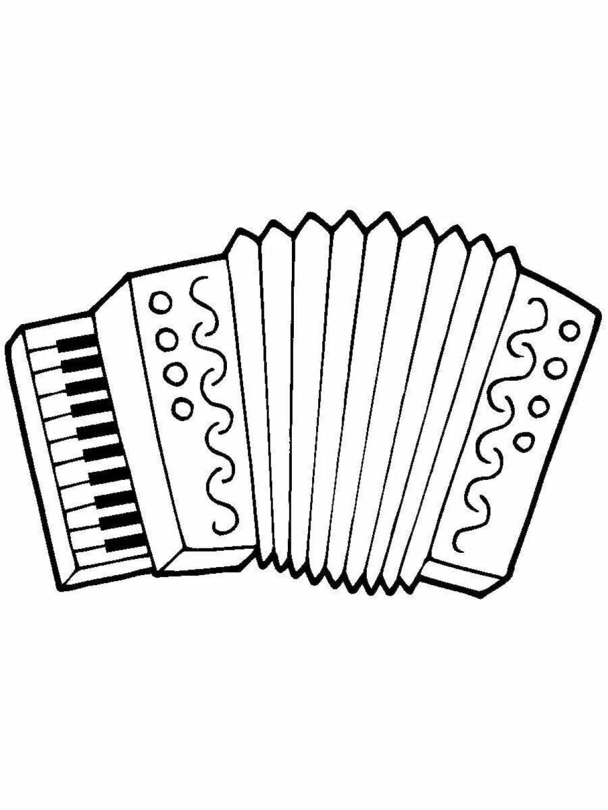 Fun coloring pages with folk musical instruments for kids