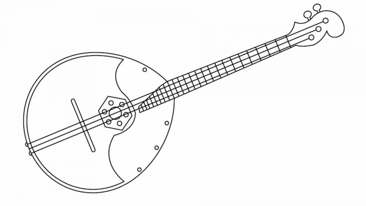 Folk musical instruments coloring book for children
