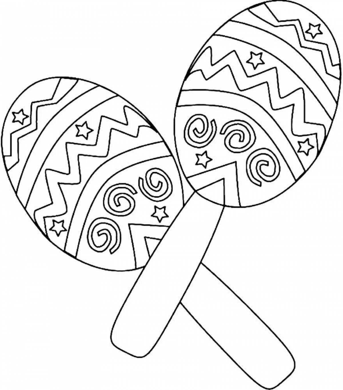 Amazing folk musical instruments coloring pages for kids