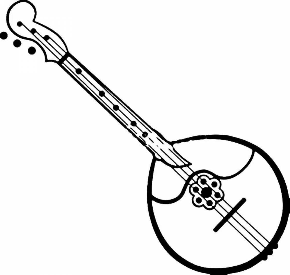 Fancy folk musical instruments coloring pages for kids