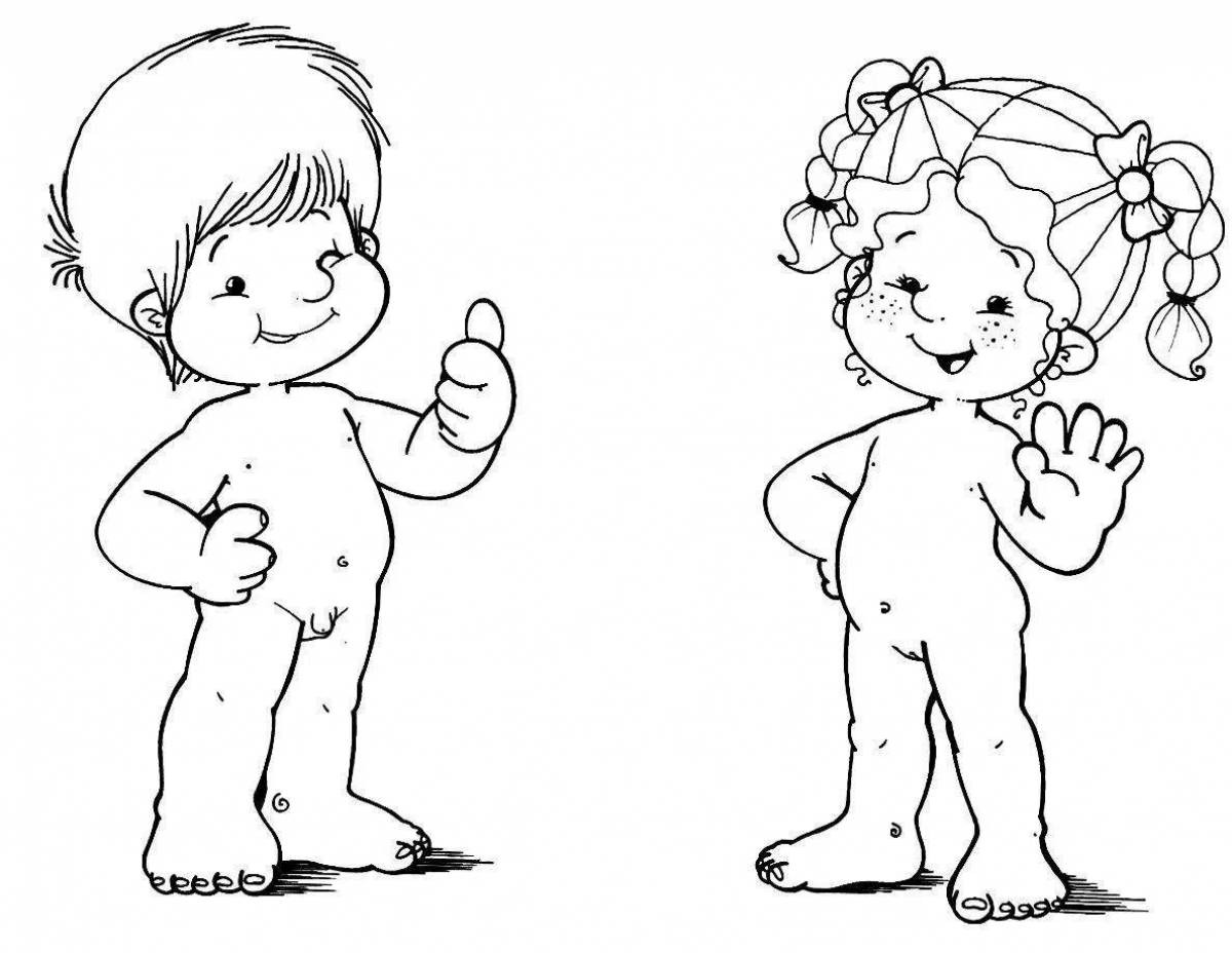 Coloring book friendly people for preschoolers