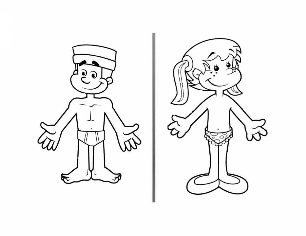 Coloring pages with funny people for preschoolers