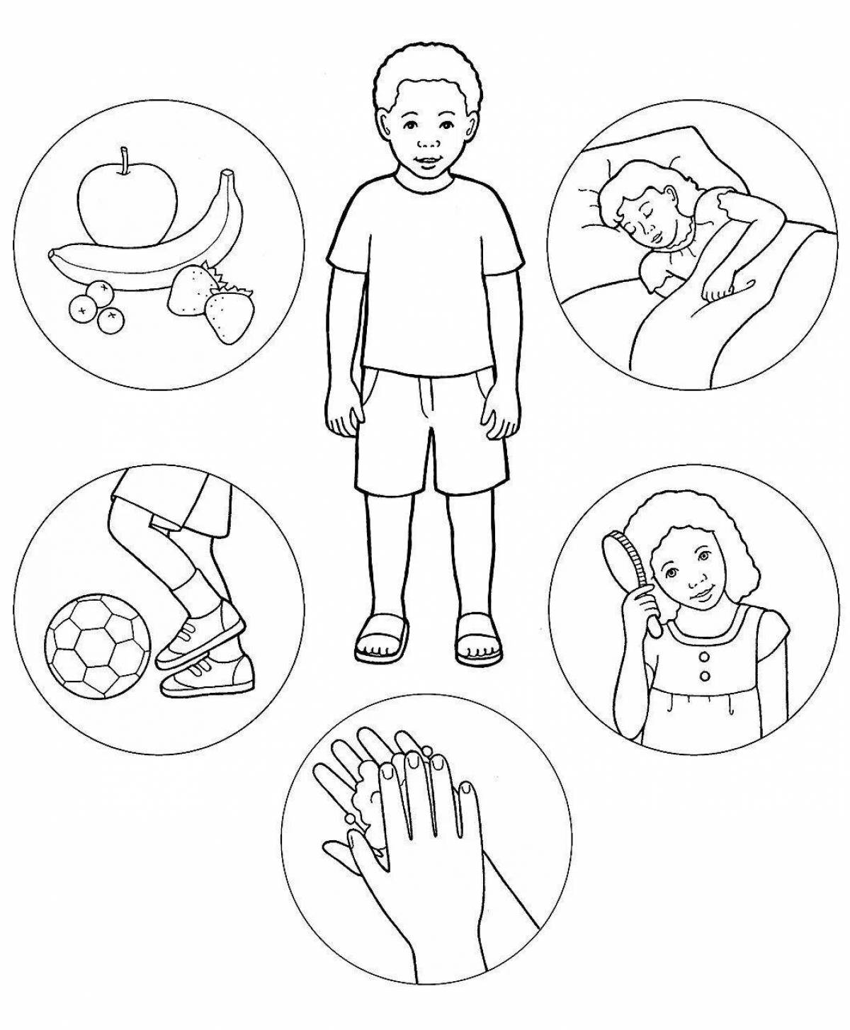 People Engagement Coloring Page for Preschoolers