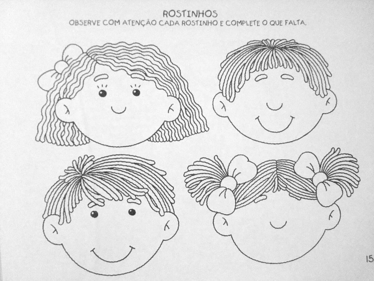 Coloring book energetic people for preschoolers