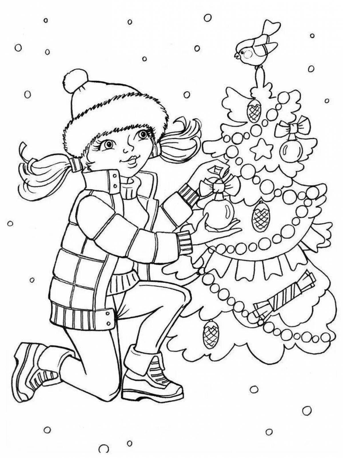 Glitter Christmas coloring book for 10 year old girls