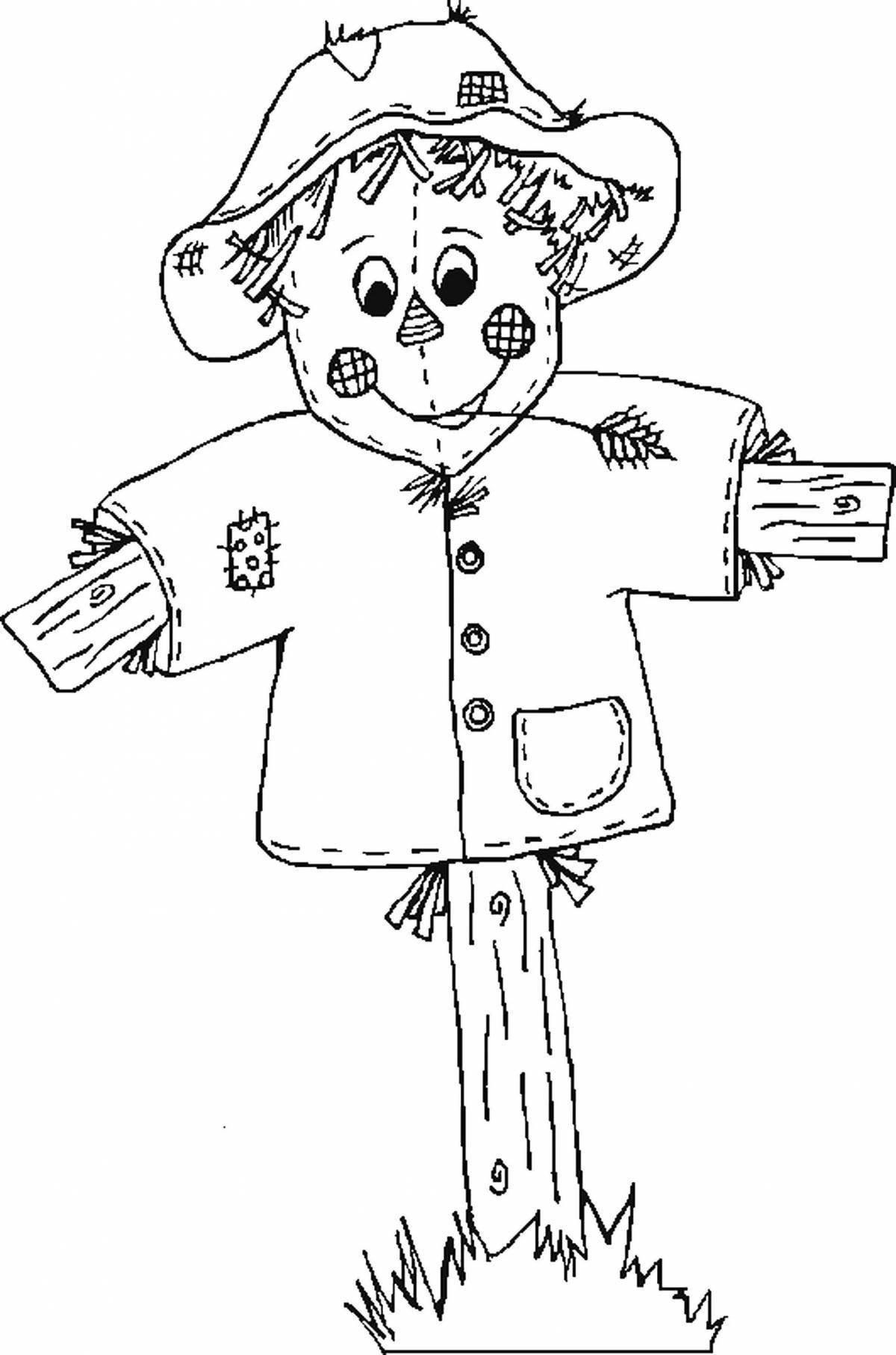 Christmas scarecrow coloring page