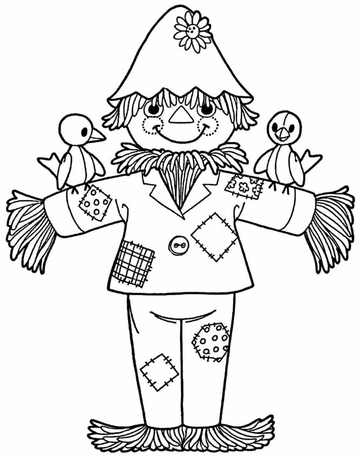 Glorious carnival scarecrow coloring page