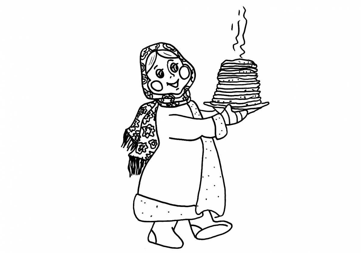 Shiny Shrovetide Scarecrow coloring page