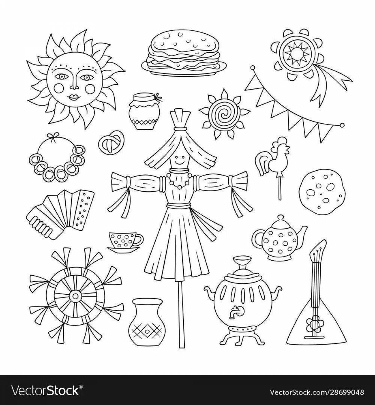 Fairy Shrovetide scarecrow coloring page