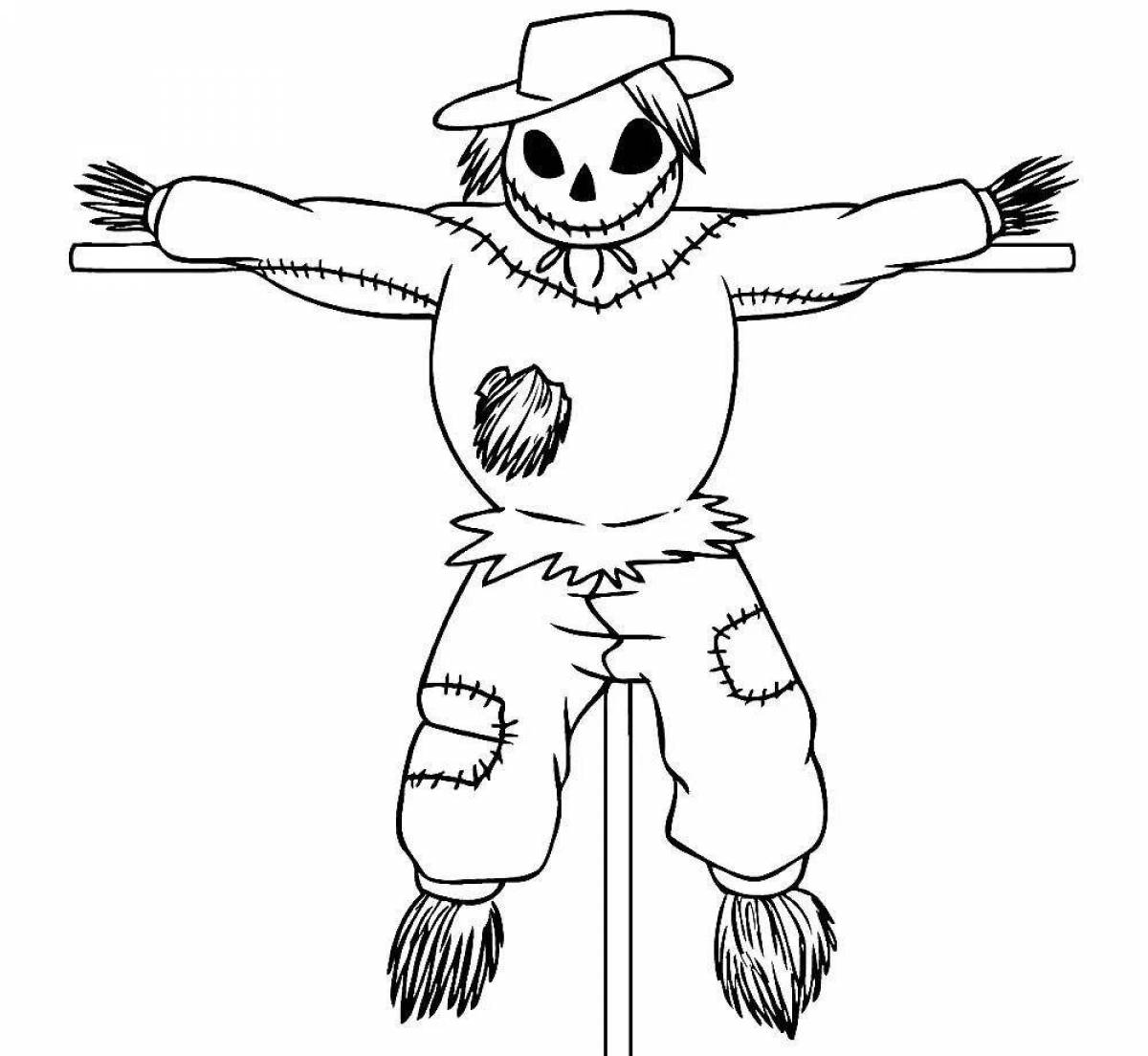 Coloring page magnificent carnival scarecrow