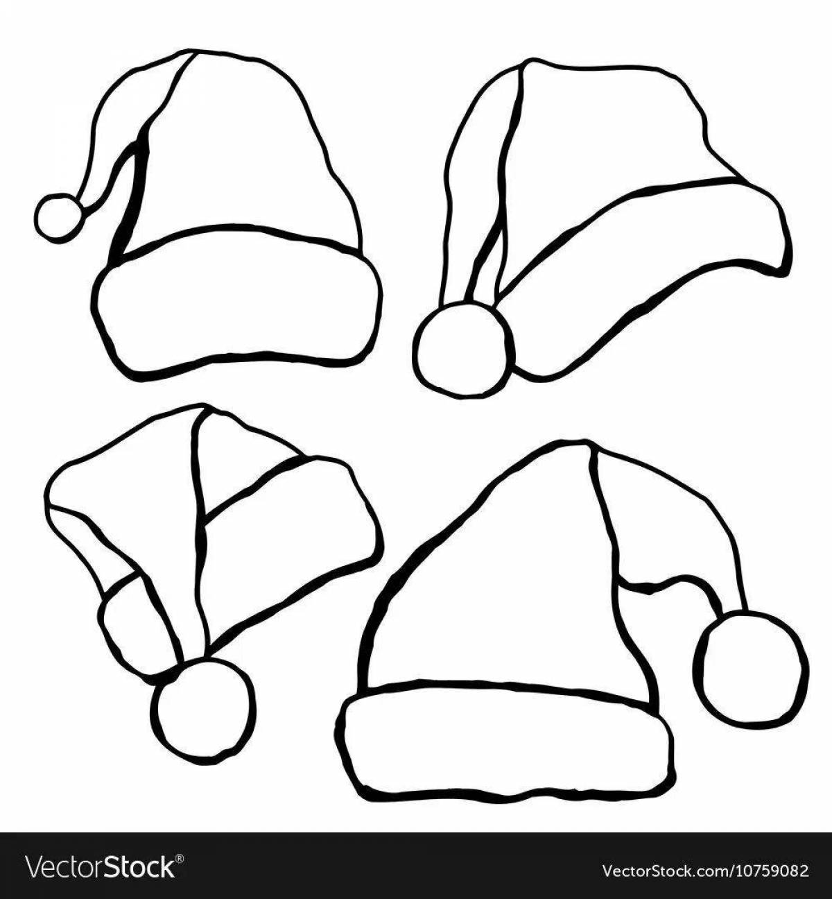 Santa's magic hat coloring page for kids