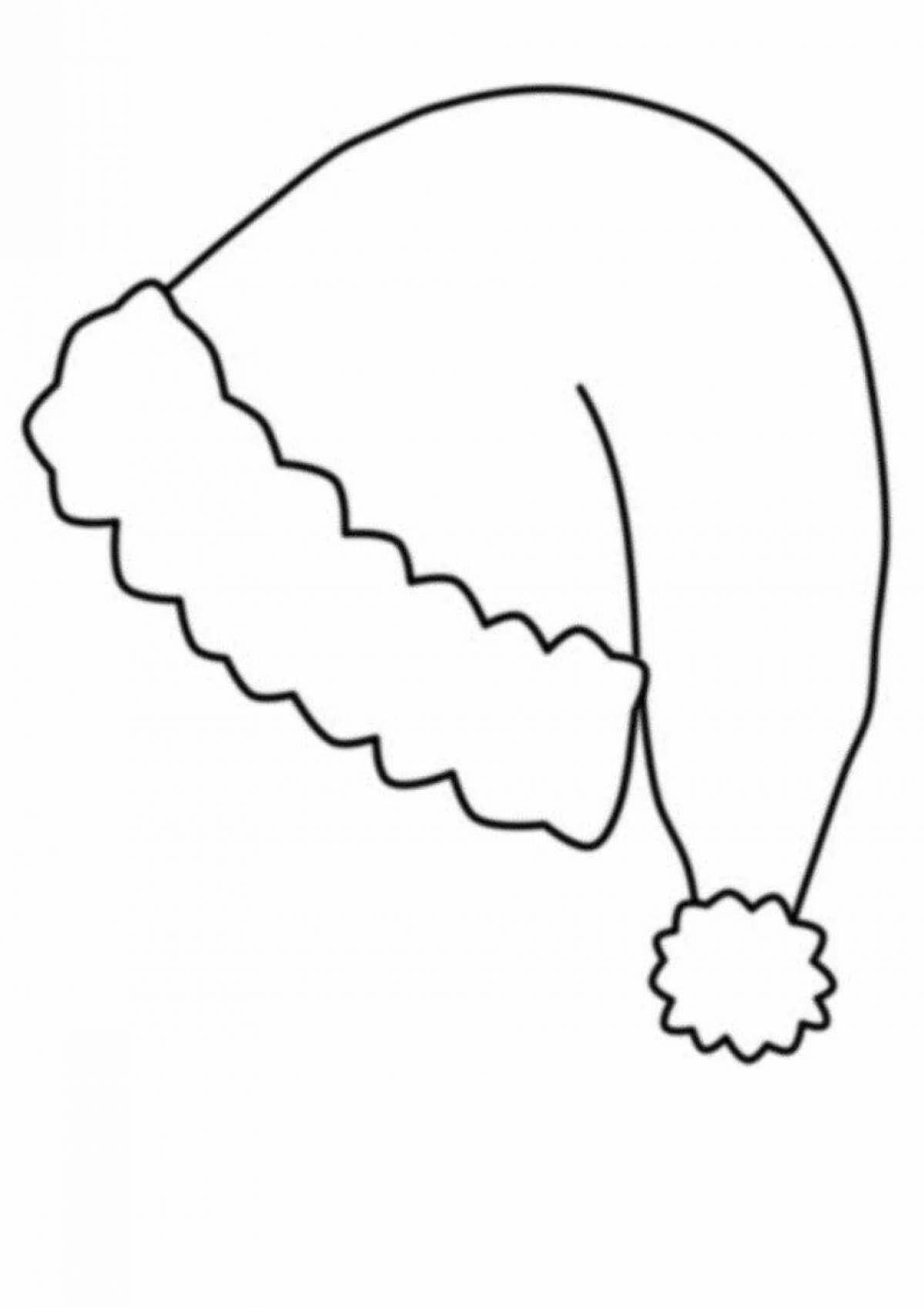 Gorgeous santa hat coloring page for kids