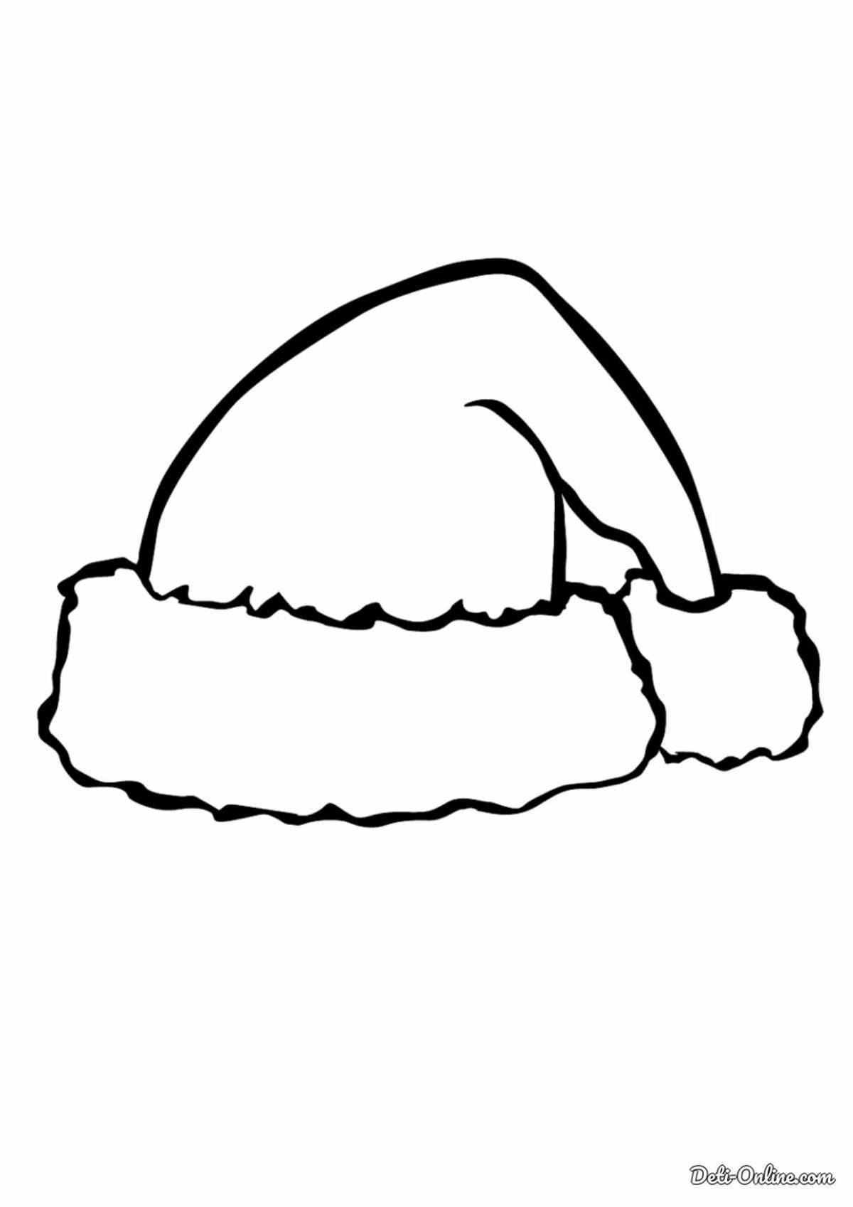 Coloring page dazzling santa claus hat for kids