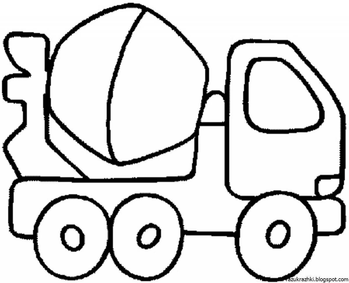 Colorful transport coloring book for kids