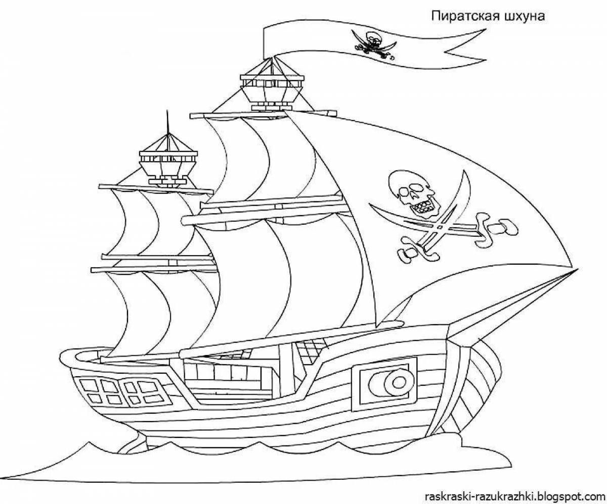 Impressive ship coloring book for 7 year olds