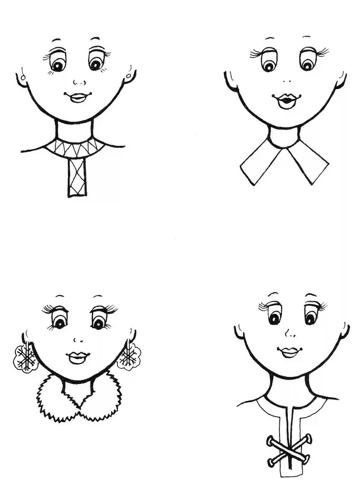 Sunny face coloring without hair for children