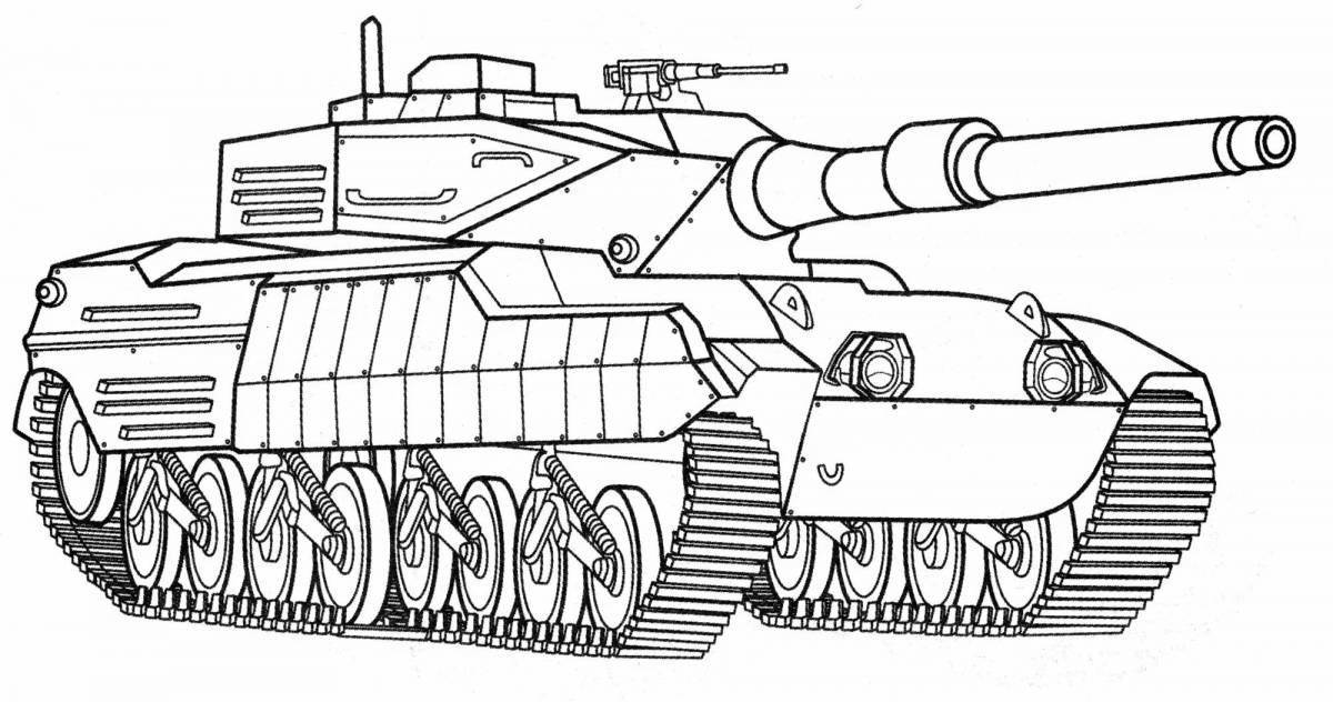Невероятный танк-раскраска для мальчиков 8 лет